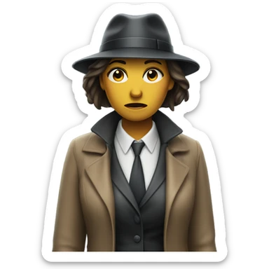 Unsuccessful, as woman detective on rainy weather  sticker