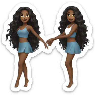 Beautiful Black women long hair dancing sticker
