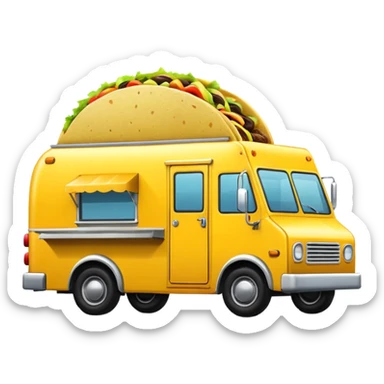 yellow tacos truck. sticker