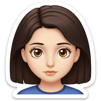 girl with dark brown hair and hazel eyes  sticker