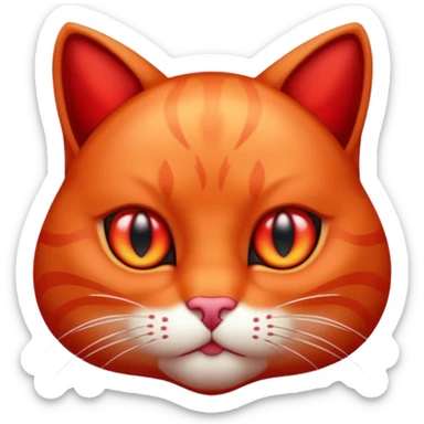 glowing red cat sticker
