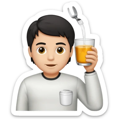 menino de tom de pele médio claro de cabelo preto pelado sentado no vaso sanitário  sticker