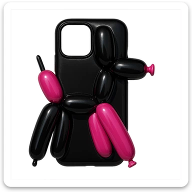 pink and black gothic phone case, shiny, inflated look, playful, matches gothic purse sticker