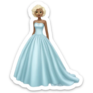pastel blue wedding dress sticker
