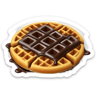 waffle with chocolate sauce sticker
