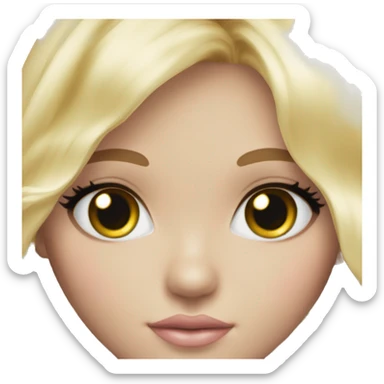 ocean blue doll eyes, blonde hair, feminine, pink, girl, angelic sticker