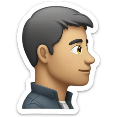 man with the hand on his chin and thinking sticker