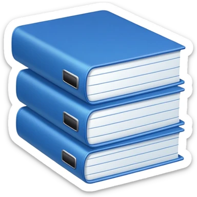 documents with blue cover sticker