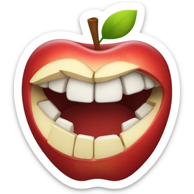 Apple logo inside a mouth sticker