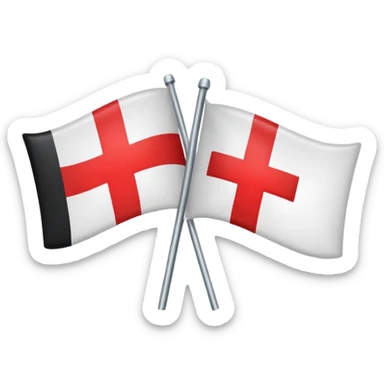 Flag red background red cross sticker