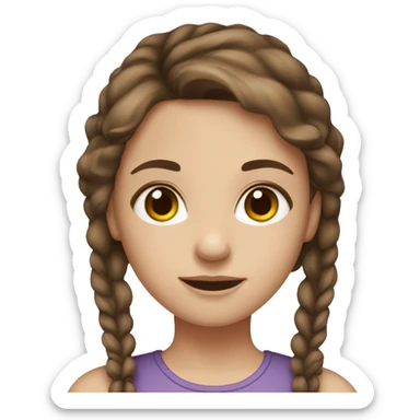 girl with brown hair, hazel eyes and fair skin sticker