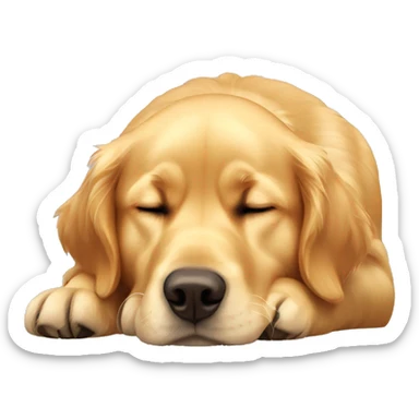 Golden retriever sleeping upright sticker