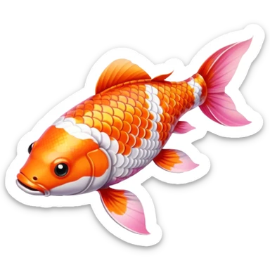 peixe koi rosa sticker