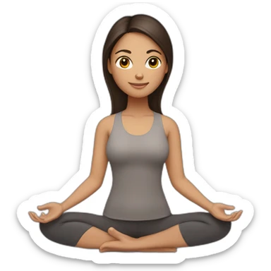 Latina girl brunette hair in Tadasana yoga sticker