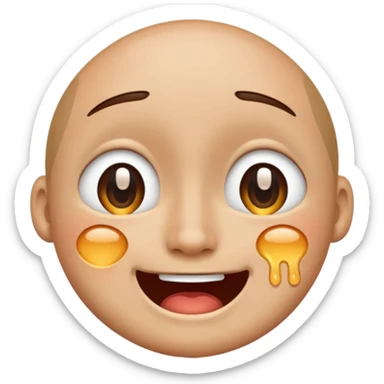 I want to create an emoji in that image we can see both Sad and happy feeling simultaneosly  give in Ai generated face  sticker