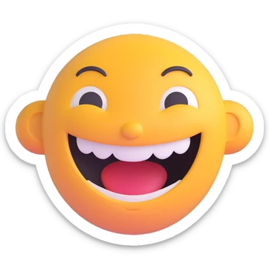 grinning face 3d emoji style sticker