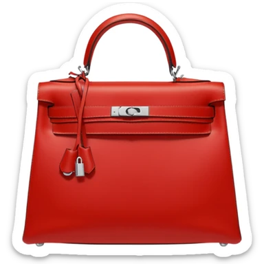 hermes kelly bag bright red silver hardware sticker
