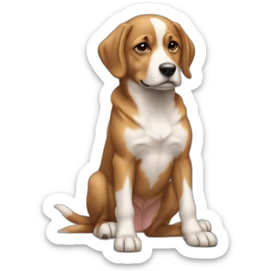 Chiot sur chien sticker