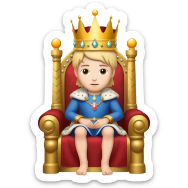A repersitting on throne. Throne sticker