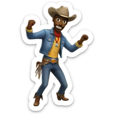 techno dancing cowboy sticker
