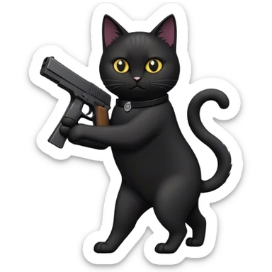 Black cat carrying a glock sticker