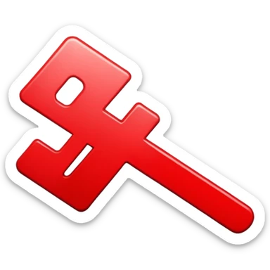 Negative symbol, minus sign, red sticker