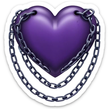 Dark purple heart in chains sticker