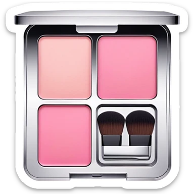 Black square shaped pink blusher compact makeup sticker