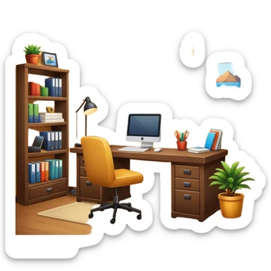 cozy home office sticker