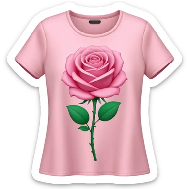 A 3D cartoon rose-pink women’s top with short sleeves, soft fabric texture, gentle lighting, isolated on plain background. plain top. sticker