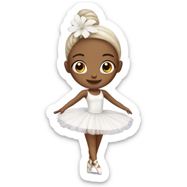 cute white ballerina girl  sticker