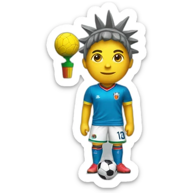 Statue of Liberty wearing a Colombian soccer jersey  sticker