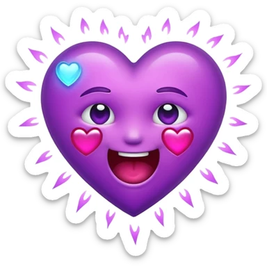 flashing purple heart that's dying crying laughing sticker