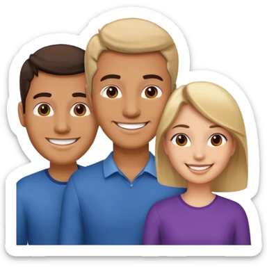 2 guys and a girl sticker