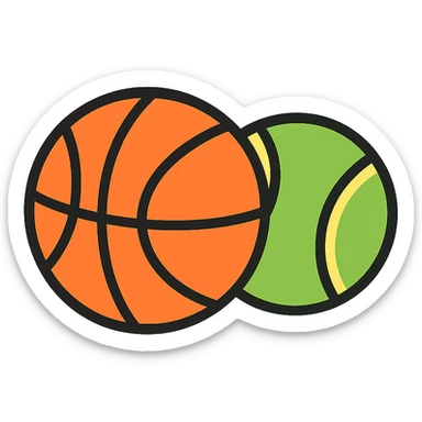 two balls standing together sticker