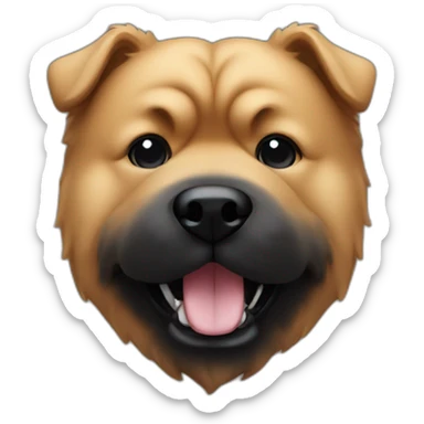 chow dog with black glass sticker