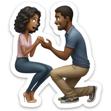 Guy proposing to another girl sticker