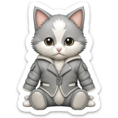 kitten in a straight jacket sticker