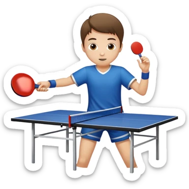 A boy playing table tennis sticker