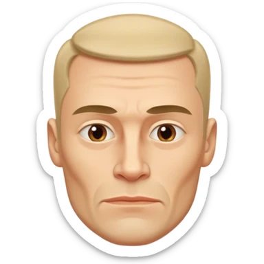 big  clean shaven russian man thick jawed sticker