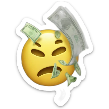 Money being slashes sticker