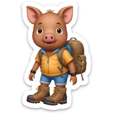 cochon avec des chaussures de marche sticker