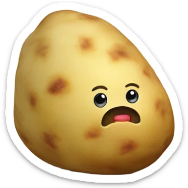 A potato that’s alive wrapped in a blanket  sticker