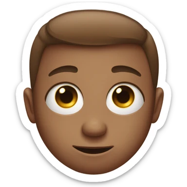 Blushing face with huge sparkly round eyes sticker