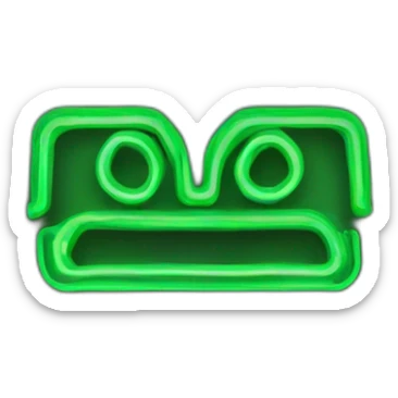 green neon sign in the form of a hieroglyphic 3d sticker