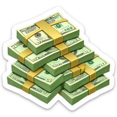 dollars paper money sticker