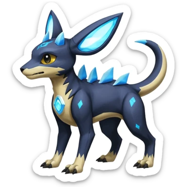 Manectric-Electrike-Lucio-Cubone-Umbreon-Marowak-Draco-Fakémon-hybrid-creature (full body), 4 legs sticker