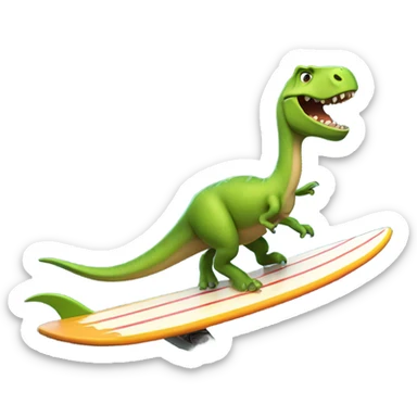 Dinosaur surfing sticker
