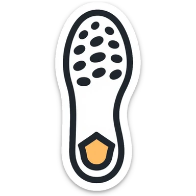 white sock sole bottom view with grip patterns sticker
