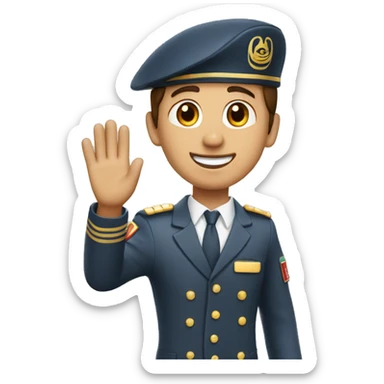 Emirates guy Cabin Crew waving his hand sticker